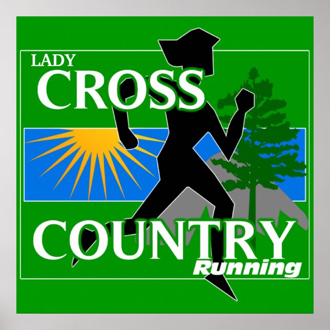 Lady Cross Country Running Poster (Front)