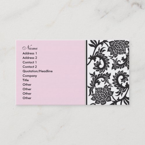 Lady Damask Business Card Template