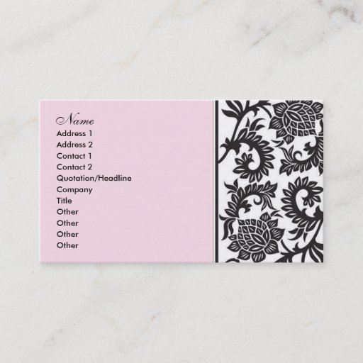 Customizable Lady Damask Business Card Template