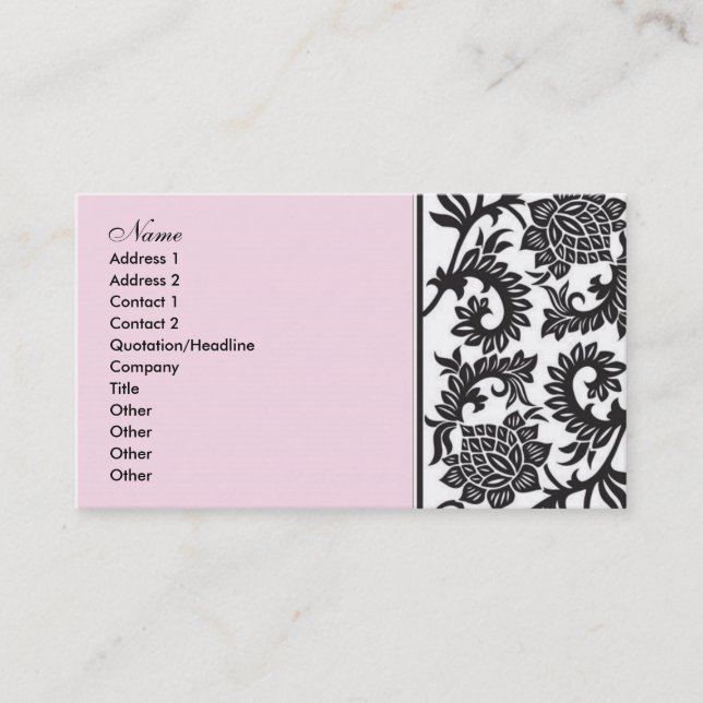 Lady Damask Business Card (Front)