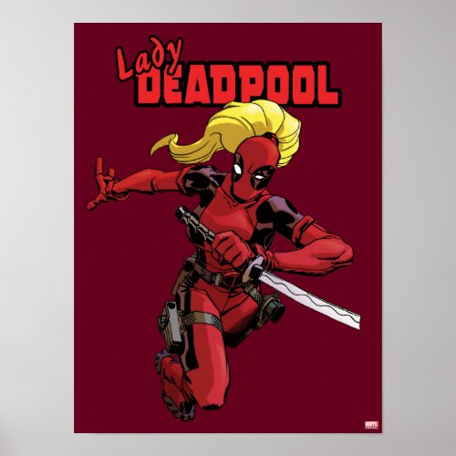 Lady Deadpool With Sword Poster