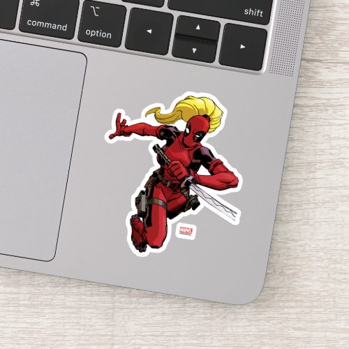 Lady Deadpool With Sword Sticker