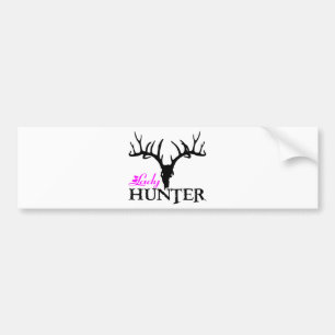 LADY DEER HUNTER BUMPER STICKER