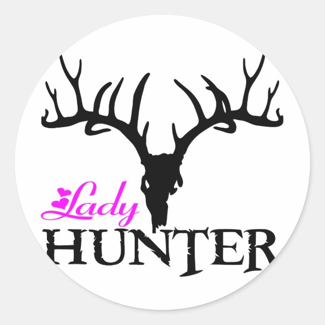 LADY DEER HUNTER CLASSIC ROUND STICKER (Front)