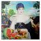 Lady Drinking Tea with Cat Tile