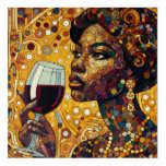 Lady drinking wine. acrylic print