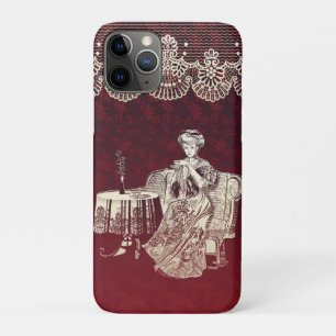 lady drinks tea iPhone 11 pro case