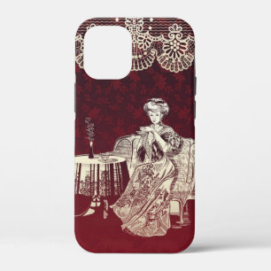 lady drinks tea iPhone 12 mini case