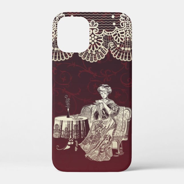 lady drinks tea Case-Mate iPhone case (Back)