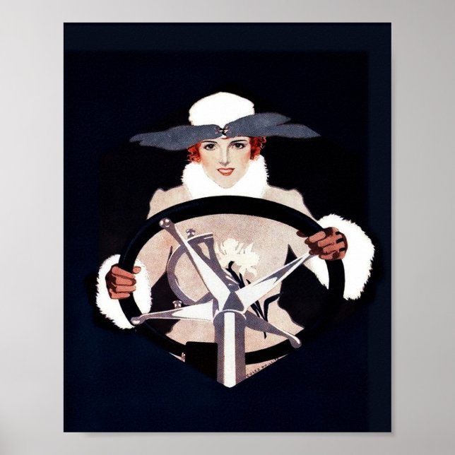 Lady Driver Fadeaway Girl by C Coles Phillips Poster (Front)