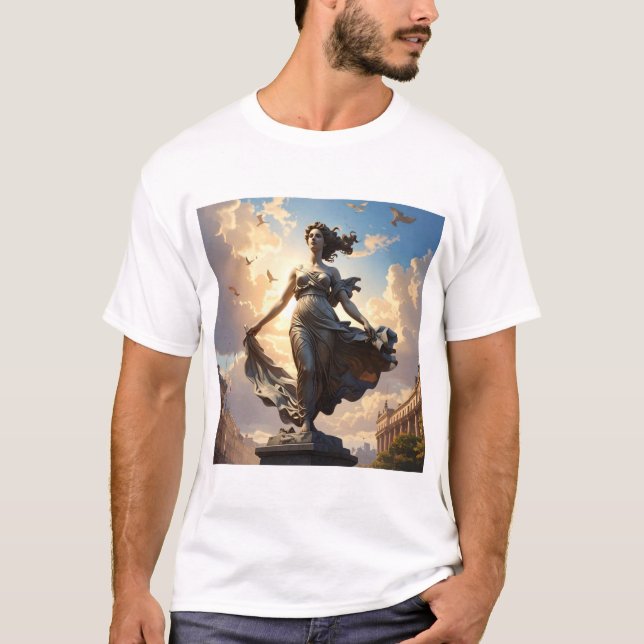 Lady Emansipasion – Guardian of Grace and Liberty T-Shirt (Front)