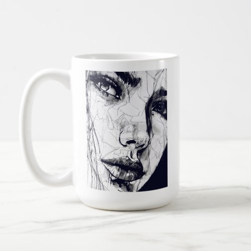  Lady Face Art  Coffee Mug