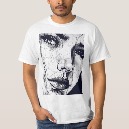 Lady Face Art  T_Shirt