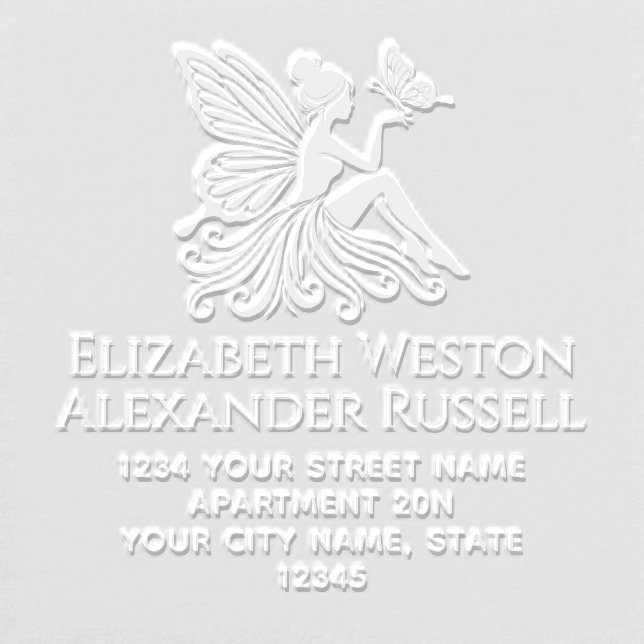Lady Fairy Holding Butterfly 1B Name Ret Address Embosser (Design)