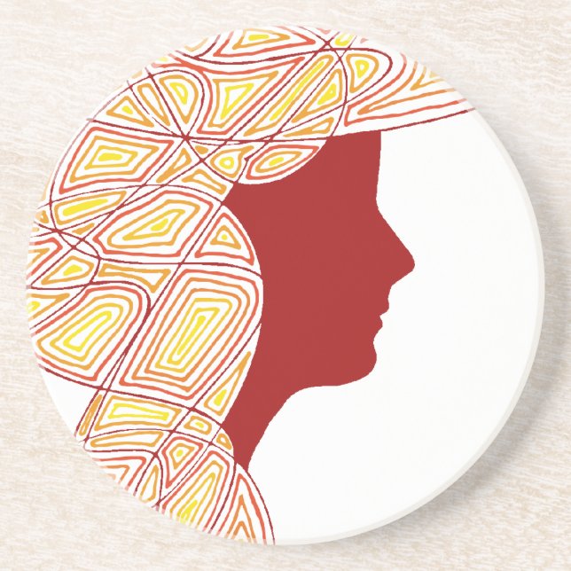 Lady Fire Sandstone Coaster (Front)