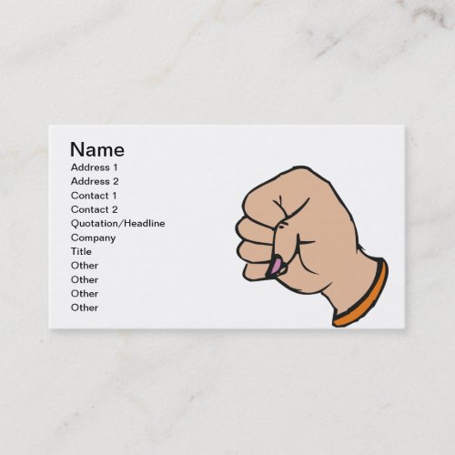 Lady Fist Business Cards