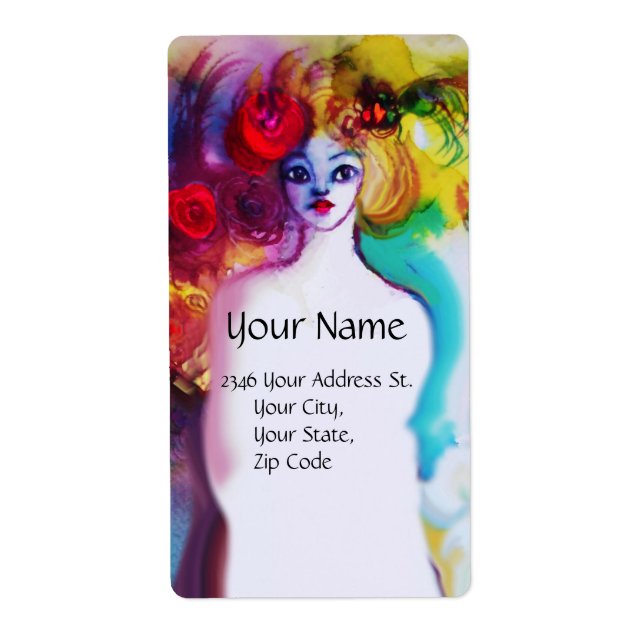 LADY FLORA  Beauty Salon Makeup Artist Label (Front)