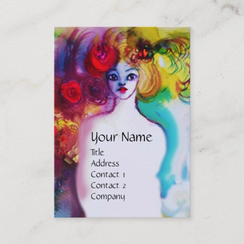 LADY FLORA MONOGRAM Beauty Salon Makeup Artist Business Card