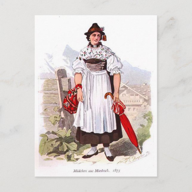 Lady from Munich, 1873 Postcard (Front)