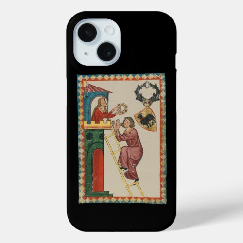 Lady Giving Gift to Suitor, 14th Century iPhone 15 Case