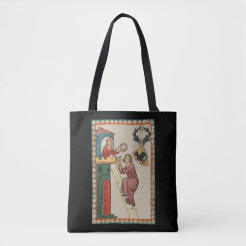 Lady Giving Gift to Suitor, 14th Century Tote Bag