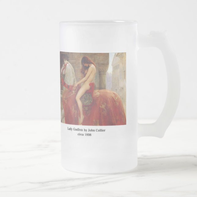 Lady Godiva, by John Collier Frosted Glass Beer Mug (Right)
