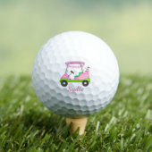 Lady Golf Cart Breast Cancer Personalized  Golf Balls (Insitu Tee)