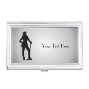 Lady Golf Personalized Business Card Case