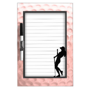 Lady Golf Pink Sport Lined Dry Erase Board