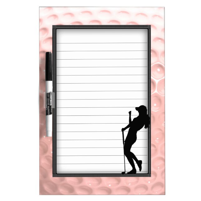 Lady Golf Pink Sport Lined Dry Erase Board (Front)