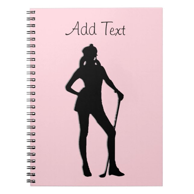 Lady Golf Pink Sport Notebook (Front)