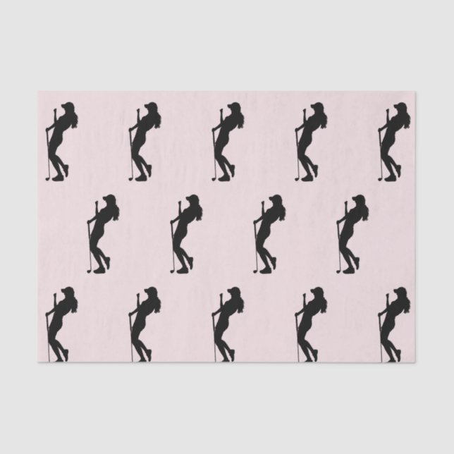 Lady Golf Pink Sport Tissue Paper (Front)