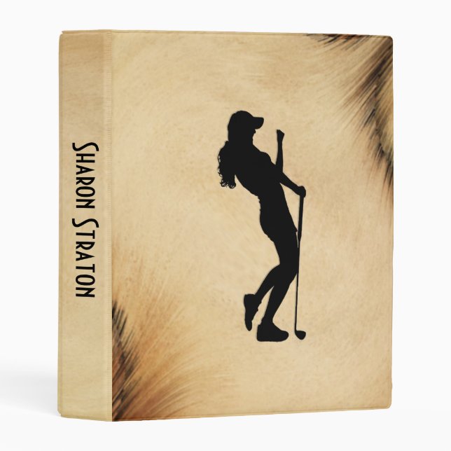 Lady Golf Sports Design Leather Look Mini Binder (Front/Spine)