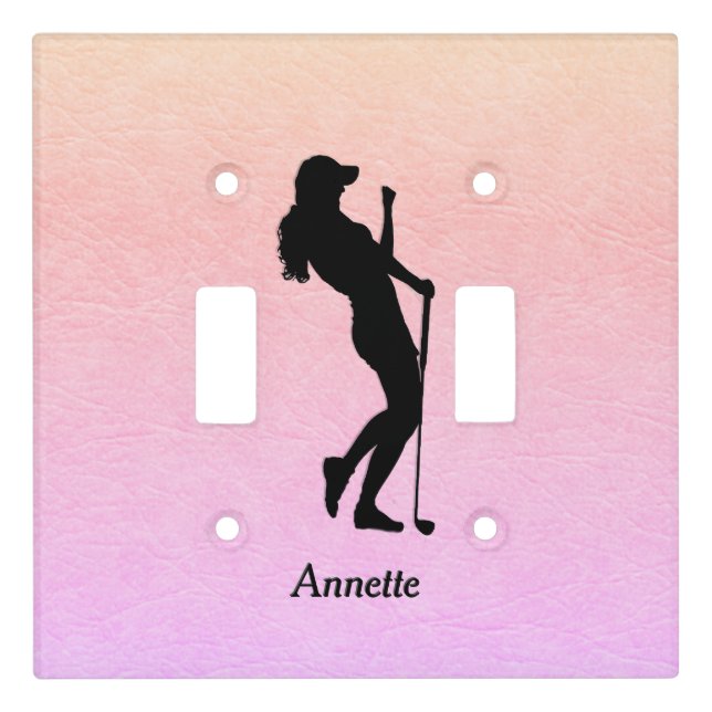 Lady Golf Sports Design Personal Light Switch Cover (Front)