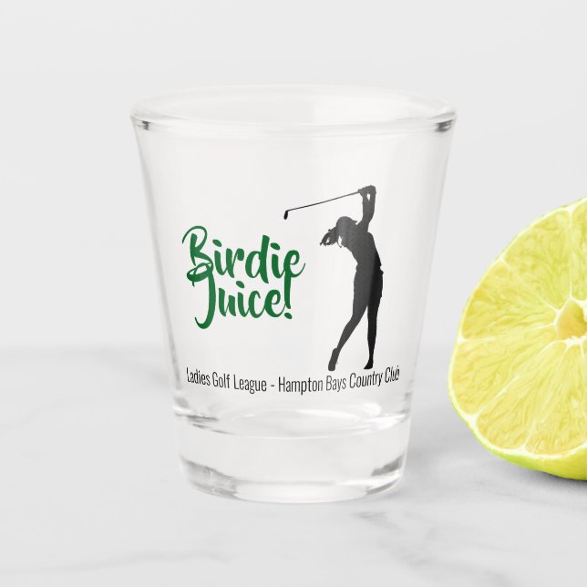 Lady Golfer Birdie Shot Congrats Glass (Front)