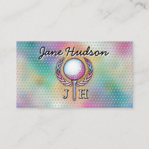 Lady Golfer Custom Monogram Design Business Card