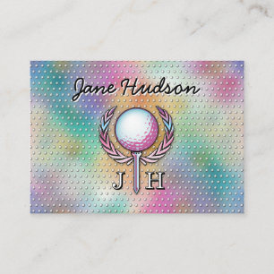 Lady Golfer Custom Monogram Design Business Card
