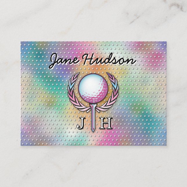 Lady Golfer Custom Monogram Design Business Card (Front)