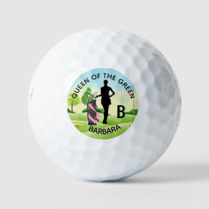 Lady Golfer Golf Course Custom Name 3-D Monogram   Balls