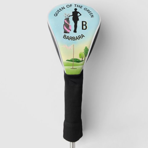 Lady Golfer Golf Course Custom Name 3_D Monogram   Golf Head Cover