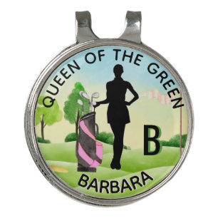 Lady Golfer Golf Course Custom Name 3-D Monogram   Hat Clip