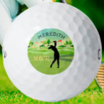 Lady Golfer Greens Monogram Name Golf Balls<br><div class="desc">A swinging lady golfer -  Greens -- and with your monogram and name or a really great gift idea. You can also personalize the "believe" message,  if you wish.  Any design questions or if you need assistance,  just email charmdesignstudio@rcn.com</div>