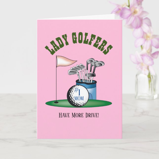 Lady Golfer - Mother's Day Greeting Card (Orchid)