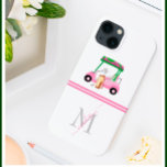 Lady Golfer Personalized iPhone 13 Case<br><div class="desc">Unique and charming -- pink and green -- tastefully done. This is a great gift for all golf lovers -- fun / attractive / unique. Personalize it with your/her initials/monogram -- ready to run the course . And with a monogram and first name for the "intended". If you have any...</div>