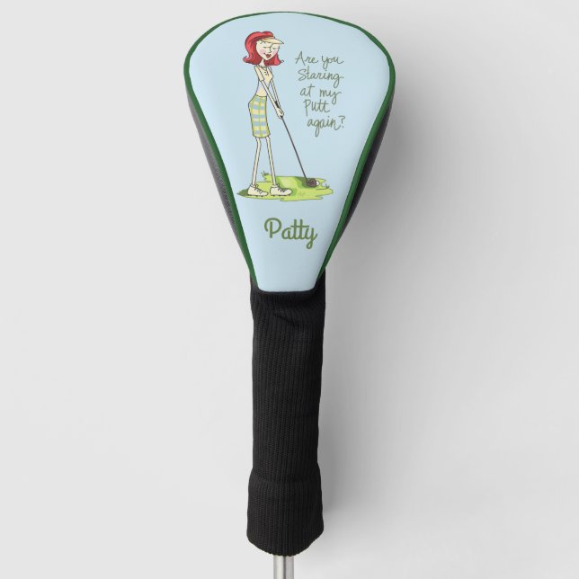 Lady Golfer Personalized Golf Head Cover (Front)