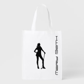 Lady Golfer Personalized Grocery Bag