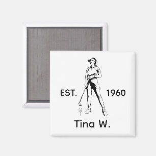 Lady Golfer Personalized name and year Magnet