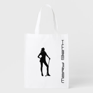 Lady Golfer Personalized Reusable Grocery Bag