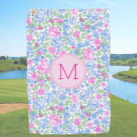 Lady Golfer Pink Blue Preppy Custom Initial Ladies