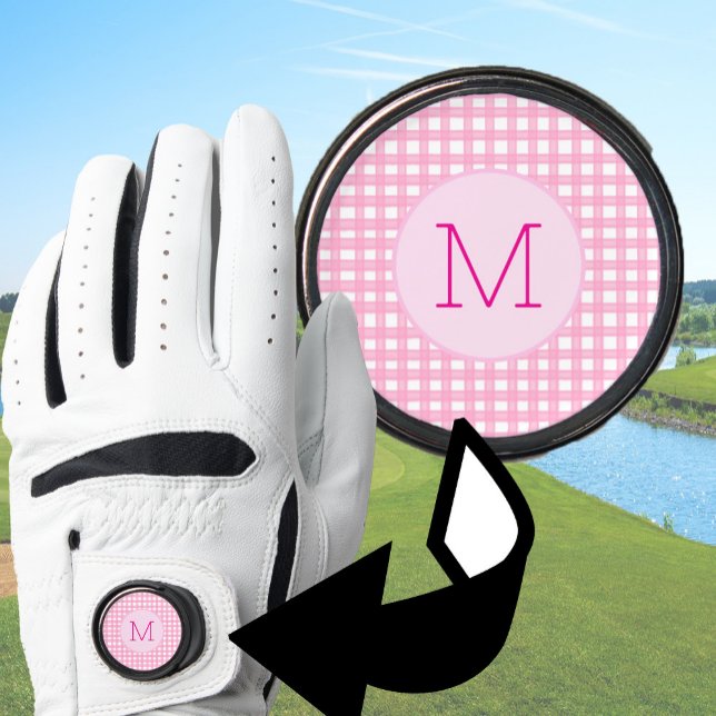 Lady Golfer Pink Gingham Preppy Custom Ladies Golf Glove (Creator Uploaded)